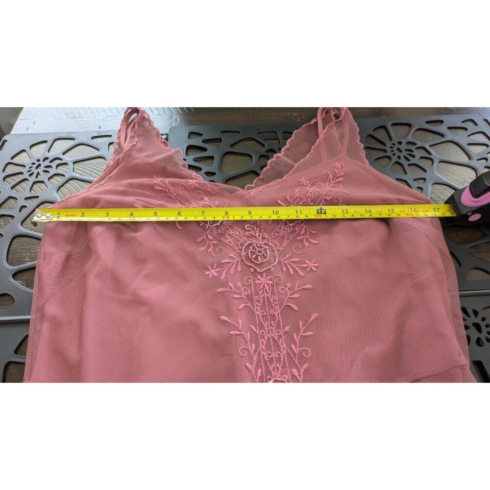 Vintage Newport News Beaded Mesh Dress Sz 6 Romantic Ethereal Floral Embroidered - Picture 7 of 9